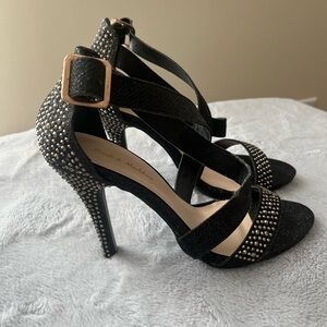 Mark & Maddux Black Strappy Heels